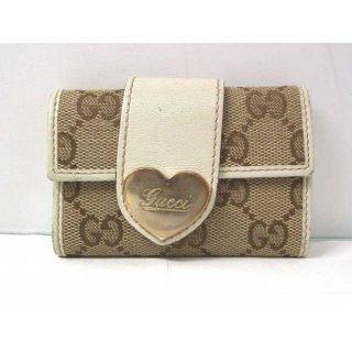 グッチ(Gucci)のグッチ キーケース ＧＧキャンバス ハート ベージュ ＧＵＣＣＩ　レディース(キーケース)