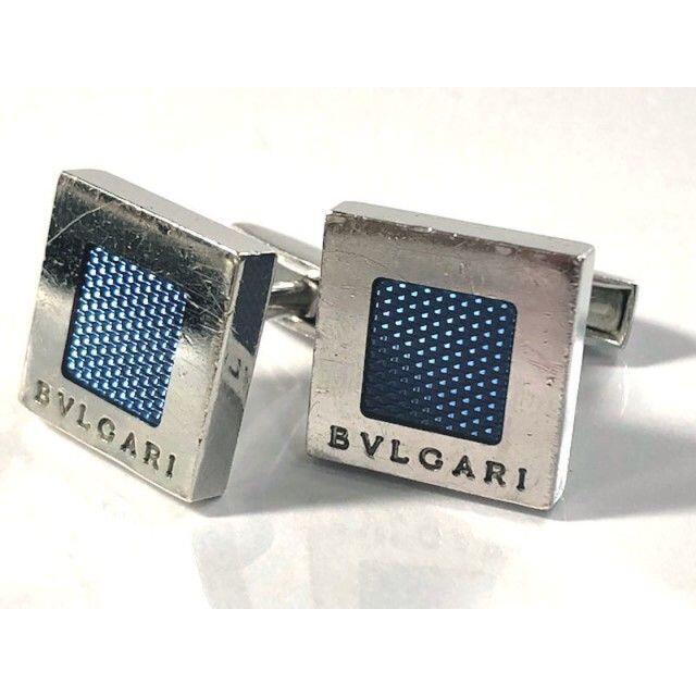 BVLGARI(ブルガリ)のブルガリ カフス カフリンクス SV９２５ スクエア ブルー シルバー製 メンズのファッション小物(カフリンクス)の商品写真