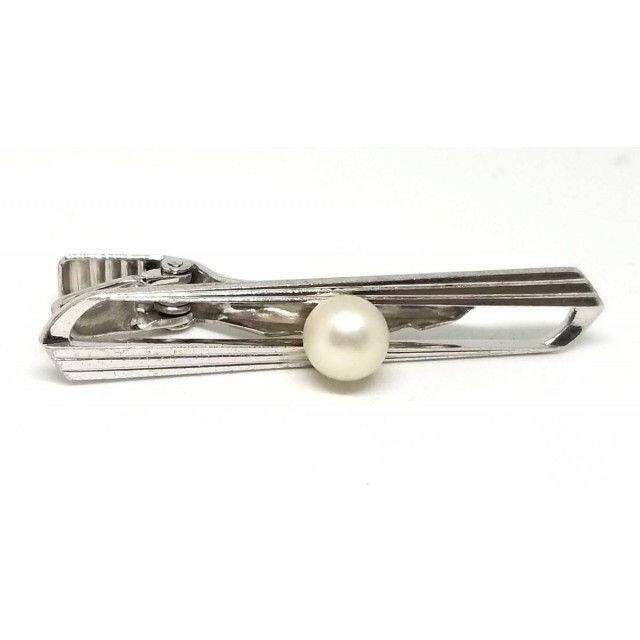 ミキモト MIKIMOTO 合さ ネクタイピン 本真珠 パール シルバー 刻印 ミキモト MIKIMOTO 合さ ネクタイピン 本真珠 パール シルバー 刻印