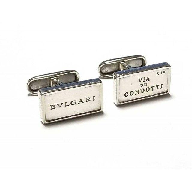 BVLGARI(ブルガリ)のブルガリ カフス カフリンクス シルバーカフス ＳＶ９２５ ロゴ カフスボタン メンズのファッション小物(カフリンクス)の商品写真