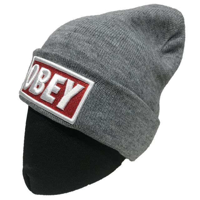 OBEY(オベイ)のOBEY オベイ ワッチニットキャップ グレー メンズの帽子(ニット帽/ビーニー)の商品写真