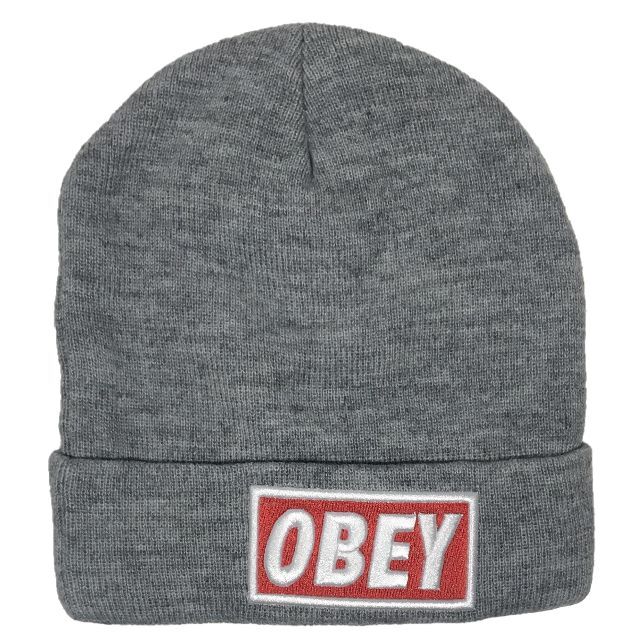 OBEY(オベイ)のOBEY オベイ ワッチニットキャップ グレー メンズの帽子(ニット帽/ビーニー)の商品写真