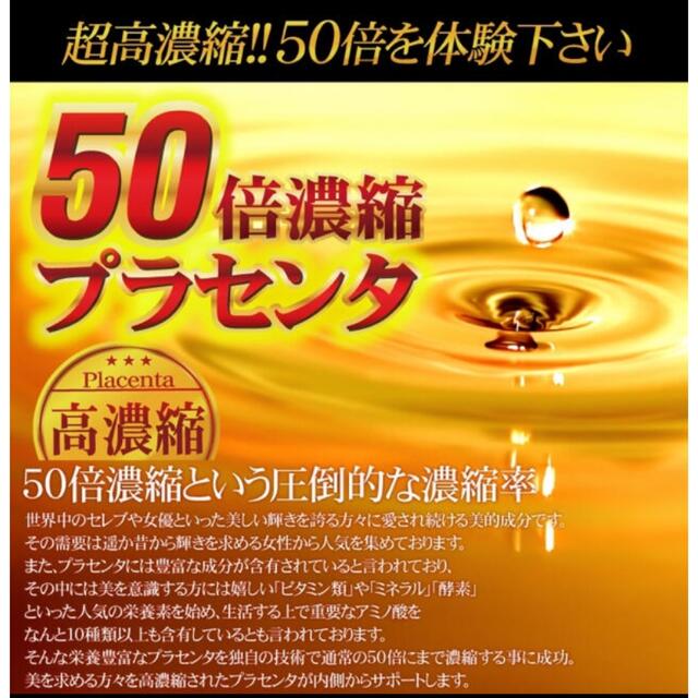 50倍濃縮プラセンタサプリ 美容 ヒアルロン酸 コラーゲン●大容量約12ヶ月分● 食品/飲料/酒の健康食品(その他)の商品写真