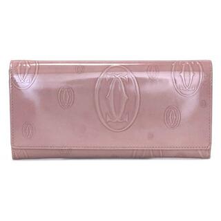 カルティエ(Cartier)のカルティエ 長財布 ２つ折り ハッピーバースデー 財布 ピンク　型押し レザー(財布)