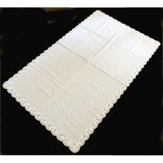 ルイヴィトン(LOUIS VUITTON)のルイヴィトン テーブルクロス ホワイト コットン素材 刺繍 レース 白 カバ—(テーブル用品)