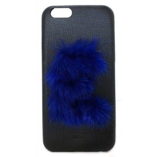 フェンディ(FENDI)の新品同様 フェンディ スマホケース iPhone6 ファー付き イニシャル Ｅ(ストラップ/イヤホンジャック)