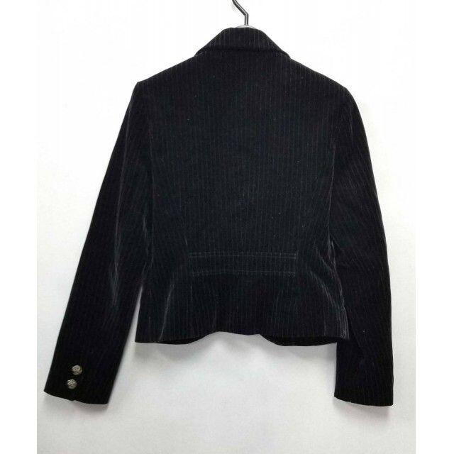 CRAZY about ANYTHING ジャケット ベロア ストライプ 黒 レディースのジャケット/アウター(ロングコート)の商品写真