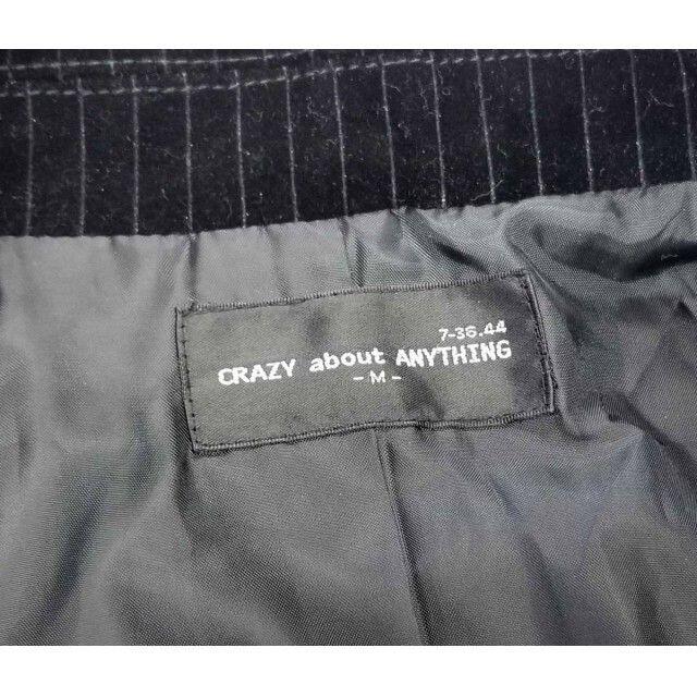 CRAZY about ANYTHING ジャケット ベロア ストライプ 黒 レディースのジャケット/アウター(ロングコート)の商品写真