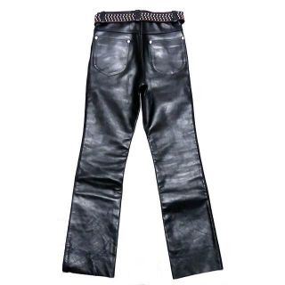 Indian - インディアン レザーパンツ メンズ W30 黒 バイク 革パン 本
