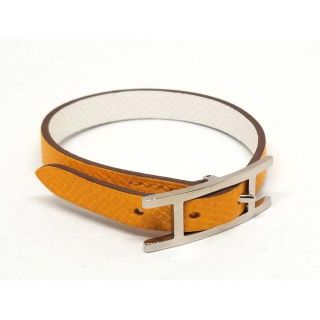 エルメス(Hermes)の新品同様 エルメス ブレスレット レザー アピ Hapi イエロー レディース(ブレスレット/バングル)