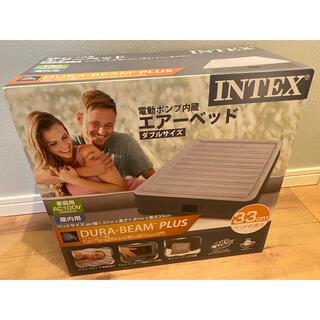 【専用！INTEX エアーベッド ダブル 電動ポンプ内蔵　おまけ:エア枕(簡易ベッド/折りたたみベッド)