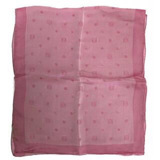 ロエベ(LOEWE)のロエベ ストール シフォン スカーフ シルク製 ピンク 淡色 アナグラム(バンダナ/スカーフ)