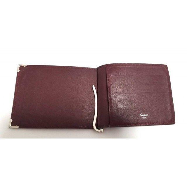 極美品 Cartier カルティエ マネークリップ 折り財布 カードケース 本革-