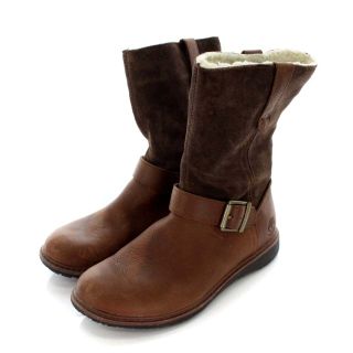 ティンバーランド(Timberland)のティンバーランド ショートブーツ ミドル スエード レザー 裏ボア 24.5 茶(ブーツ)