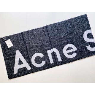 アクネ(ACNE)の新品 Acne Studios ウール バイカラー ロゴ マフラー イタリア製(マフラー/ショール)