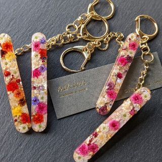 フラワーキークリップ♡レジンアクセサリー♡ドライフラワー