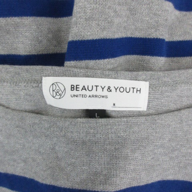 BEAUTY&YOUTH UNITED ARROWS(ビューティアンドユースユナイテッドアローズ)のB&Y ビューティー&ユース Tシャツ カットソー 長袖 ボーダー柄 L グレー メンズのトップス(Tシャツ/カットソー(七分/長袖))の商品写真