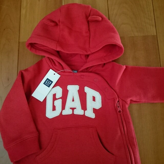 babyGAP(ベビーギャップ)の新品 80 くま耳フード カバーオール キッズ/ベビー/マタニティのベビー服(~85cm)(カバーオール)の商品写真