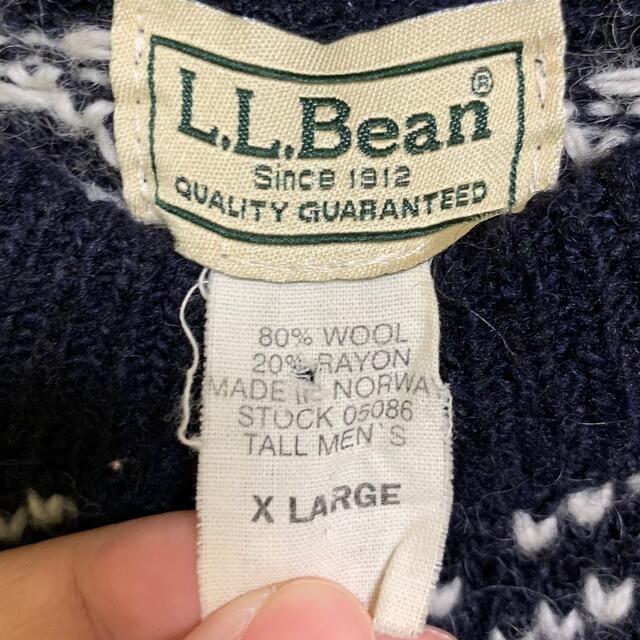 L.L.Bean(エルエルビーン)のノルウェー製★L.L.BEAN バーズアイ柄 ニット セーター 黒に近い濃紺 メンズのトップス(ニット/セーター)の商品写真