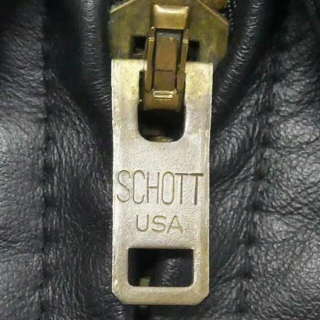 Schott ショット レザーライダースジャケット 34 XS 黒 X4410古着屋BLUES