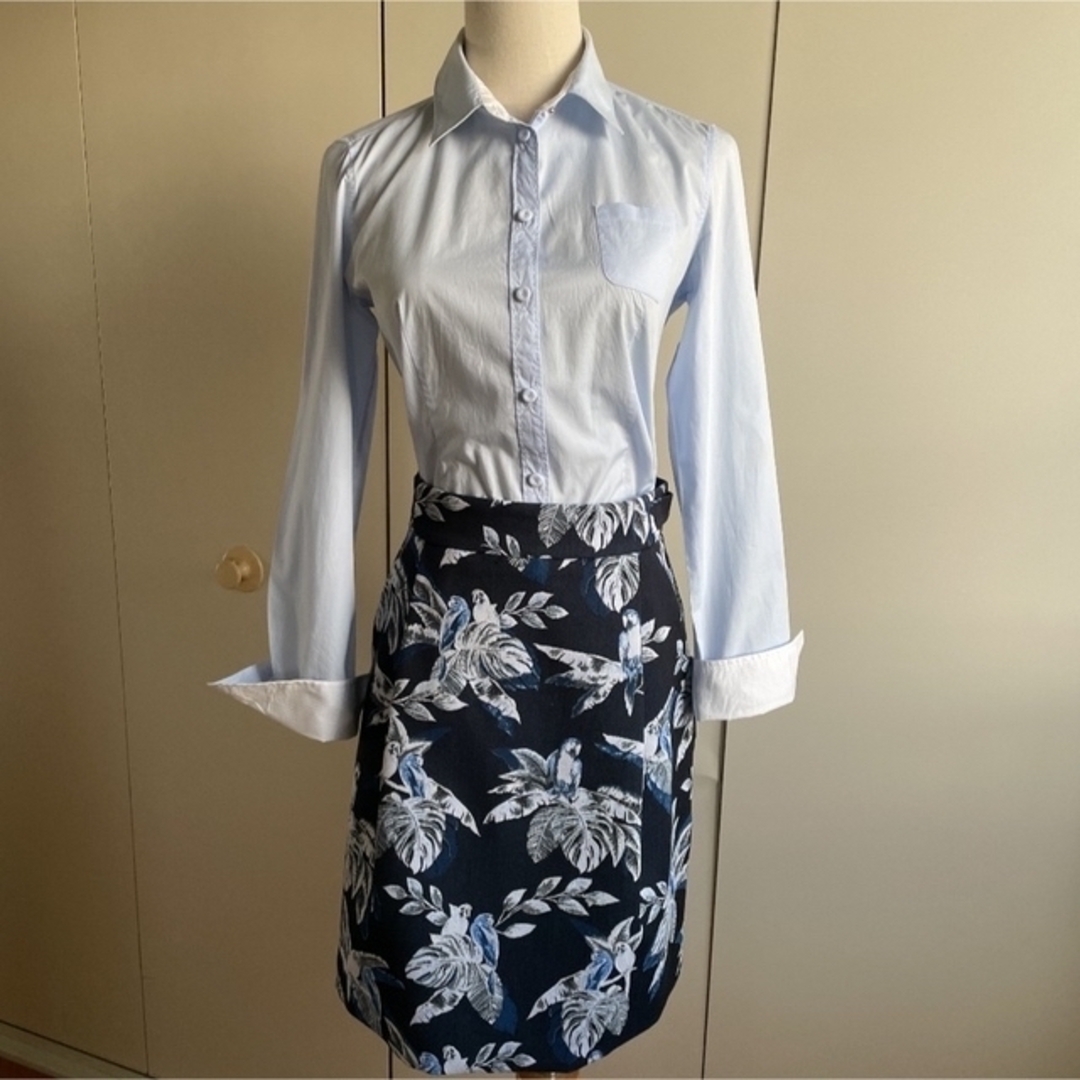 MARELLA マレーラ ☆ ブルー系バード柄 Aラインスカート 新品未使用