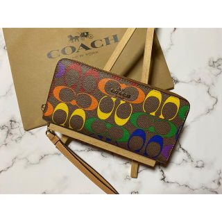 コーチ(COACH)の【COACH】コーチ長財布 レインボーシグネチャー(C4537)(財布)