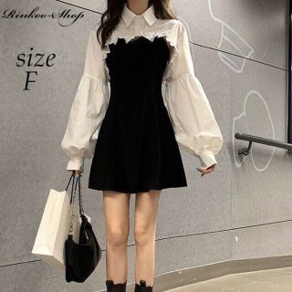 韓国デザイン ショート丈 ブラウス ミニワンピース セット セクシー