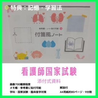 看護師国家試験対策用フルカラー添付式付箋風ノート・イラスト図解＜特典・解説付＞(健康/医学)