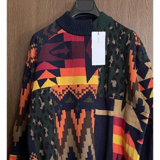 4新品 sacai レディース パッチワーク ニット 総柄 セーター サカイ