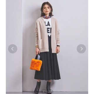 ユナイテッドアローズ(UNITED ARROWS)の美品 UNITED ARROWS ファー アゼ カーディガン(カーディガン)