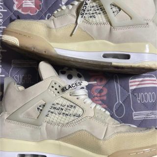 オフホワイト(OFF-WHITE)のオフホワイト　ナイキ　エアジョーダン4 offwhitenike aj4 値下げ(スニーカー)