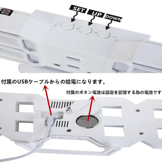 3D LED 時計 置き時計 壁掛け時計  アラーム 時刻 日付 温度 ホワイト インテリア/住まい/日用品のインテリア小物(置時計)の商品写真