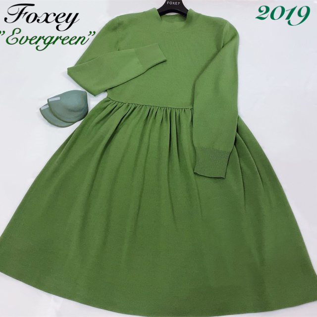 感謝価格 フォクシー Foxey ワンピース 19evergreenグリーンティ 販売 価格 相場 Eitapesca Com