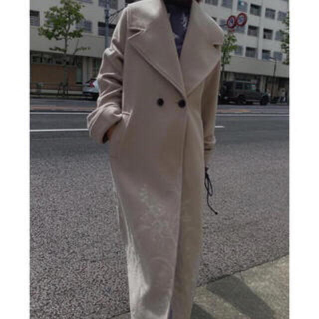 【Ameri】EMBROIDERY BIG COLLAR COAT