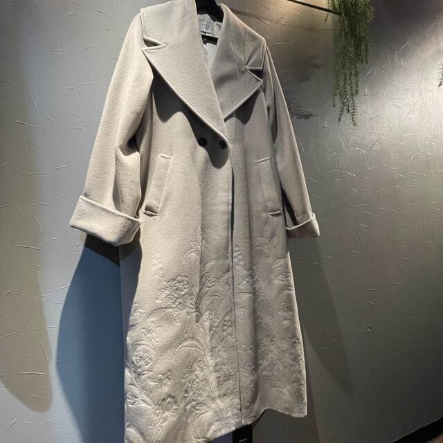 アメリ EMBROIDERY BIG COLLAR COAT - ロングコート