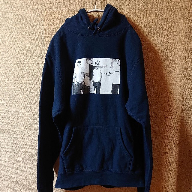 フラワーオブライフ XL紺 Supreme Classic Ad Hooded Sweatshirt
