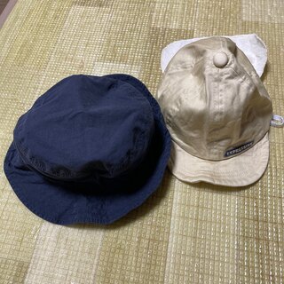 ムジルシリョウヒン(MUJI (無印良品))の無印良品　キッズ　52cm 帽子　ハット　紺色、ベージュ　2個セット(帽子)