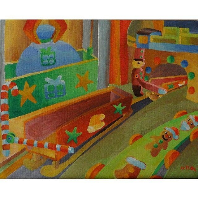 エンタメ/ホビーD208【夢夜】ドリームカラー絵画展 F3号(273x220x18