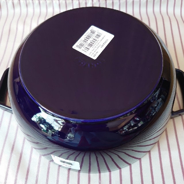 staub【新品】フルール・ド・リス フレンチオーブン24㎝ グランブルー レア