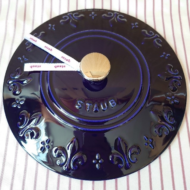 staub【新品】フルール・ド・リス フレンチオーブン24㎝ グランブルー レア