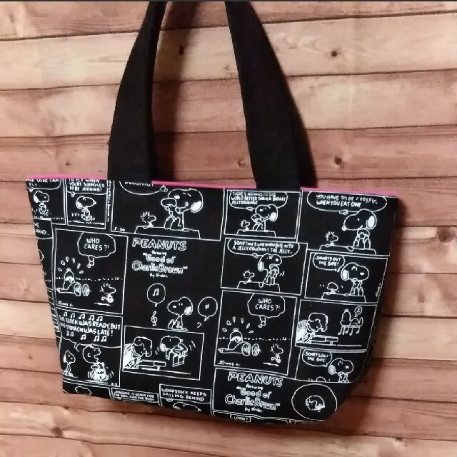 SNOOPY(スヌーピー)のハンドメイドミニトートバッグ ハンドメイドのファッション小物(バッグ)の商品写真