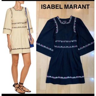 イザベルマラン(Isabel Marant)のISABEL MARANTイザベルマラン刺繍ワンピース 34(ひざ丈ワンピース)