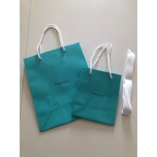 ティファニー(Tiffany & Co.)のティファニー　ショッパー　2枚セット　リボン付き(ショップ袋)