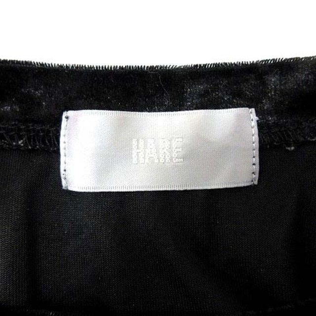 HARE(ハレ)のハレ HARE カットソー ベルベット 長袖 F 黒 ブラック /YK レディースのトップス(カットソー(長袖/七分))の商品写真