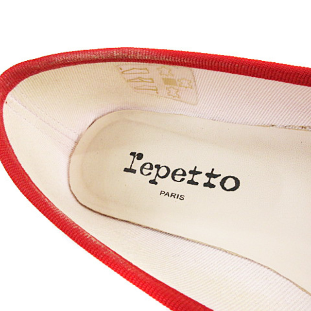 repetto(レペット)のレペット パンプス エナメル リボン フラット ポインテッドトゥ レッド 37 レディースの靴/シューズ(ハイヒール/パンプス)の商品写真