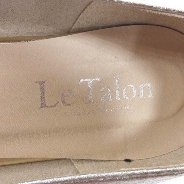 Le Talon(ルタロン)のルタロン パンプス ポインテッドトゥ レザー メッシュ ローヒール 24 銀色 レディースの靴/シューズ(ハイヒール/パンプス)の商品写真