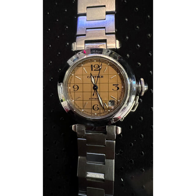 Cartier(カルティエ)の【廃盤人気商品】カルティエ　パシャＣ　ピンク文字盤　自動巻き　W31024M7 メンズの時計(腕時計(アナログ))の商品写真
