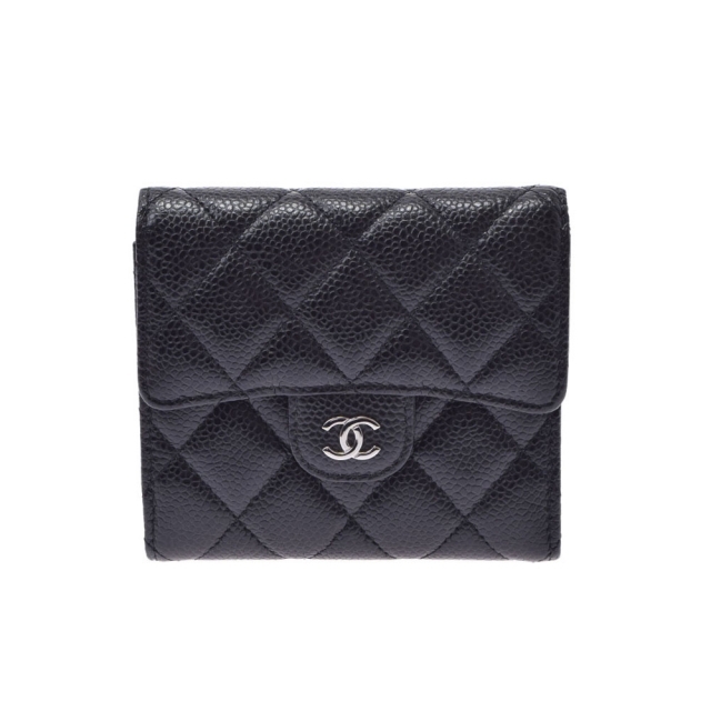 国内外の人気が集結 CHANEL - シャネル マトラッセ 二つ折り財布 黒