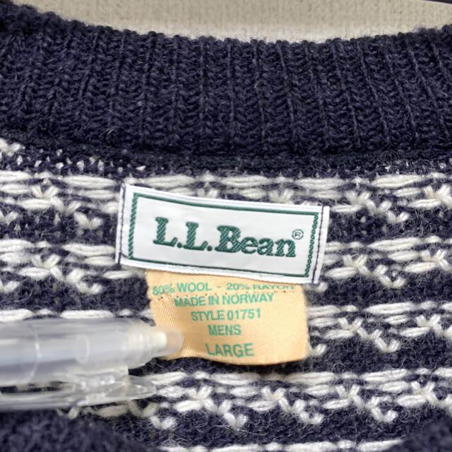 L.L.Bean(エルエルビーン)のl.l.bean バーズアイニット ネイビー メンズのトップス(ニット/セーター)の商品写真