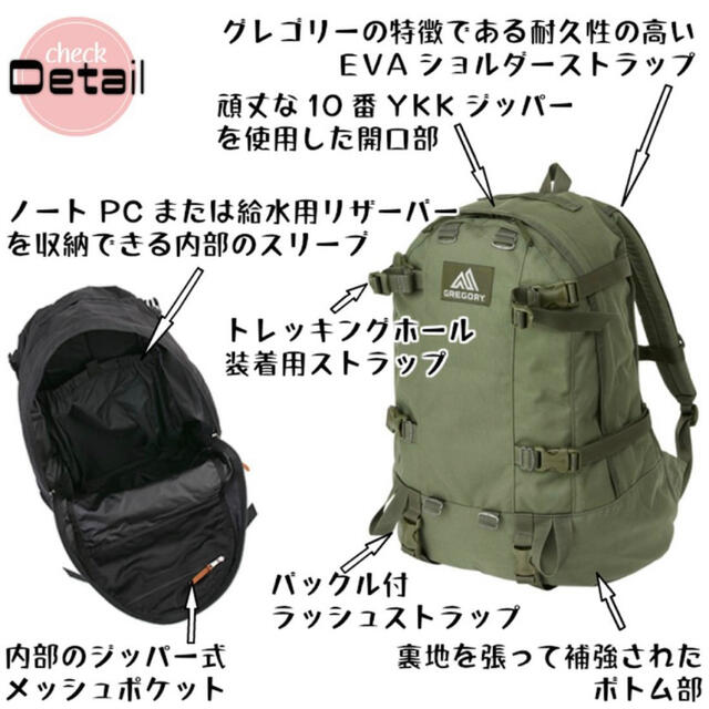 Gregory(グレゴリー)の グレゴリー GREGORY DAY 1/2  コンバットネイビー メンズのバッグ(バッグパック/リュック)の商品写真